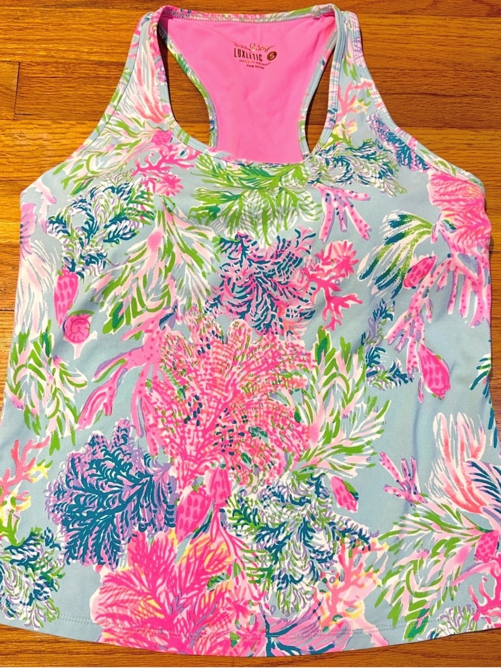 Lilly Pulitzer-Small Luxletic Asana Tank ‘Celestial Blue Cay To My Heart RARE!
